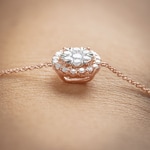 0.50ct Diamond Halo Bracelet 750/18 K Rose Gold - AR-69467-RG