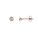 0.50 Karat Solitär Diamantohrstecker 750/18 K Roségold, Zargenfassung
