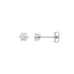 0.50 Karat Solitär Diamantohrstecker 750/18 K Weissgold, 6-Griff