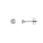 0.50ct Diamond Solitaire Stud Earrings 750/18 K White Gold, Bezel Set