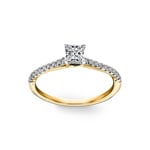 0.50ct diamants bague solitaire pavé or jaune 750/18 ct - RI-25138-GG