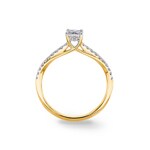 0.50ct diamants bague solitaire pavé or jaune 750/18 ct - RI-25138-GG