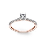 0.50ct Diamanten Pavé Solitärring 750/18 K Roségold - RI-25138-RG