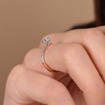 0.50ct Diamanten Pavé Solitärring 750/18 K Roségold - RI-25138-RG