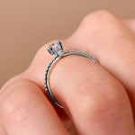 0.50ct Diamonds Pavé Solitaire Ring 750/18 K White Gold - RI-11143-WG