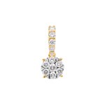 0.51 carats diamants pendetif or jaune 750/18 ct