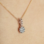 0.51 Karat Diamantanhänger 750/18 K Roségold - AN-69356-RG