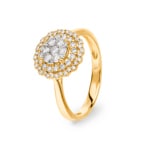 0.51 Karat Diamanten Halo Ring 750/18 K Gelbgold