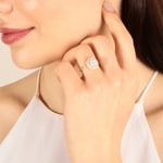 0.51 carats diamants bague halo or jaune 750/18 ct - RI-69661-GG