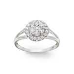 0.51 Karat Diamanten Halo Verlobungsring 750/18 K Weissgold - RI-69302-WG