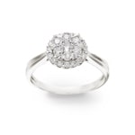 0.51 Karat Diamanten Halo Verlobungsring 750/18 K Weissgold - RI-69357-WG