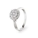 0.51 Karat Diamanten Halo Verlobungsring 750/18 K Weissgold