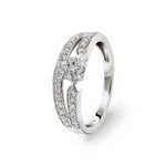 0.51 Karat Diamanten Verlobungsring 750/18 K Weissgold