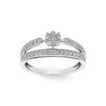 0.51 Karat Diamanten Verlobungsring 750/18 K Weissgold - RI-72101-WG