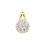 0.51 carats diamants pendetif halo or jaune 750/18 ct