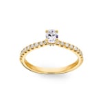 0.55ct diamants bague solitaire pavé or jaune 750/18 ct - RI-6532-04-GG