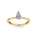 0.55ct bague solitaire poire or jaune 750/18 ct - RI-07266-GG