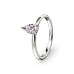 0.55ct Tropfen Solitärring 750/18 K Weissgold