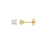 0.60 carats diamants clous d'oreilles solitaire or jaune 750/18 ct, 4 griffes