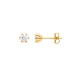 0.60 carats diamants clous d'oreilles solitaire or jaune 750/18 ct, 6 griffes