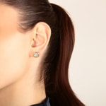 0.60 Karat Solitär Diamantohrstecker 750/18 K Gelbgold in Zargenfassung - CGOR003-030-GG