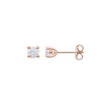 0.60 Karat Solitär Diamantohrstecker 750/18 K Roségold, 4-Griff