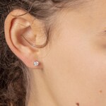 0.60 Karat Solitär Diamantohrstecker 750/18 K Roségold in 4-Griff - CGOR001-030-RG