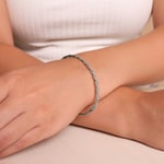 0.61 carats diamants bracelet jonc or gris 750/18 ct - AR-042992-WG