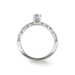 0.62ct diamants bague solitaire pavé or gris 750/18 ct - RI-28673-WG