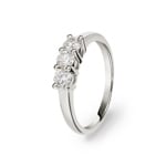 0.63 carats diamants bague trilogie or gris 750/18 ct