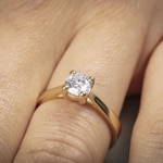 0.70ct GIA Diamond Engagement Ring 750/18 K Yellow Gold in 4 Prongs - CGSO001-070-GG