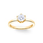 0.70ct GIA Diamond Engagement Ring 750/18 K Yellow Gold in 6 Prongs - CGSO002-070-GG