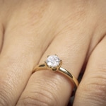 0.70ct GIA Diamond Engagement Ring 750/18 K Yellow Gold in 6 Prongs - CGSO002-070-GG