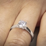0.70ct GIA Diamond Engagement Ring 750/18 K White Gold in 4 Prongs - CGSO001-070-WG