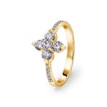 0.70 carats diamants bague or jaune 750/18 ct