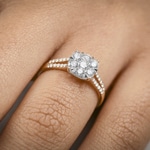 0.74 Karat Diamanten Verlobungsring 750/18 K Gelbgold - RI-69318-GG