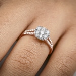 0.74 Karat Diamanten Verlobungsring 750/18 K Roségold - RI-69318-RG