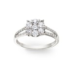 0.74 carats diamants bague de fiançailles or gris 750/18 ct - RI-69318-WG