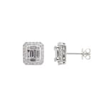 0.74 carats diamants clous d'oreilles or gris 750/18 ct