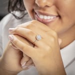 0.75ct Diamond Halo Engagement Ring 750/18 K Yellow Gold - RI-69231-GG