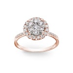 0.75ct Diamond Halo Engagement Ring 750/18 K Rose Gold - RI-69231-RG