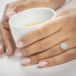 0.75ct Diamond Halo Engagement Ring 750/18 K White Gold - RI-69231-WG