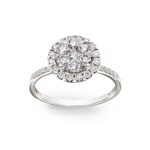 0.75ct Diamond Halo Engagement Ring 750/18 K White Gold - RI-69231-WG