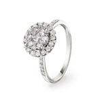 0.75 Karat Diamanten Halo Verlobungsring 750/18 K Weissgold