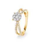 0.75ct Diamond Engagement Ring 750/18 K Yellow Gold