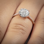 0.75 carats diamants bague de fiançailles or rosé 750/18 ct - RI-69271-RG