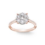 0.75 carats diamants bague de fiançailles or rosé 750/18 ct - RI-69271-RG