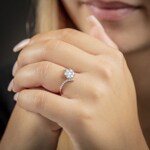 0.75 carats diamants bague de fiançailles or rosé 750/18 ct - RI-69295-RG