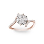 0.75 carats diamants bague de fiançailles or rosé 750/18 ct - RI-69295-RG