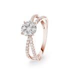 0.75ct Diamond Engagement Ring 750/18 K Rose Gold